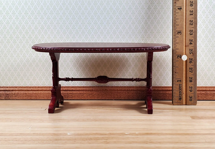 Dollhouse Oval Dining Table by Hansson Wood 1:12 Scale Miniature Mahogany Finish - MiniatureCrush