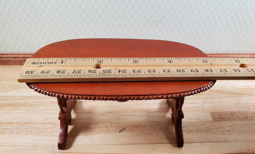 Dollhouse Oval Dining Table by Hansson Wood 1:12 Scale Miniature Walnut Finish - MiniatureCrush