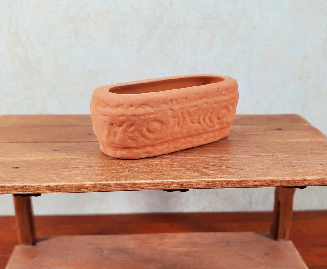 Dollhouse Oval Terra Cotta Planter for Flowers 1:12 Scale Miniature - MiniatureCrush