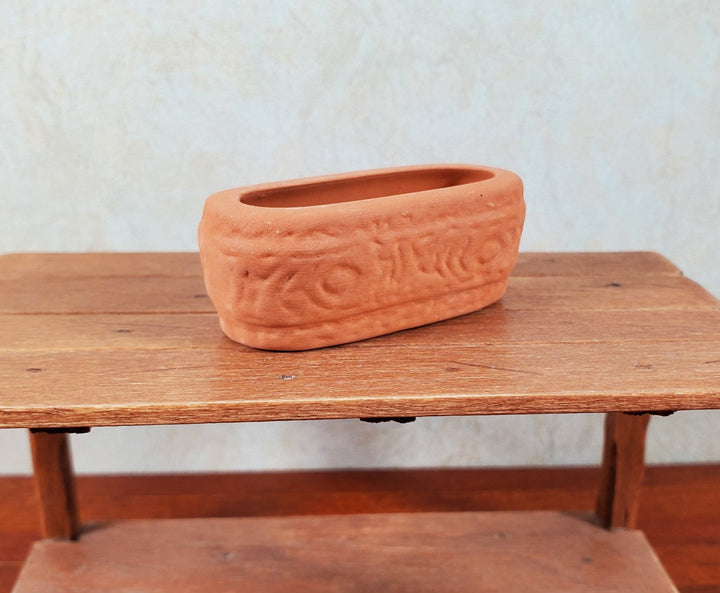 Dollhouse Oval Terra Cotta Planter for Flowers 1:12 Scale Miniature - MiniatureCrush