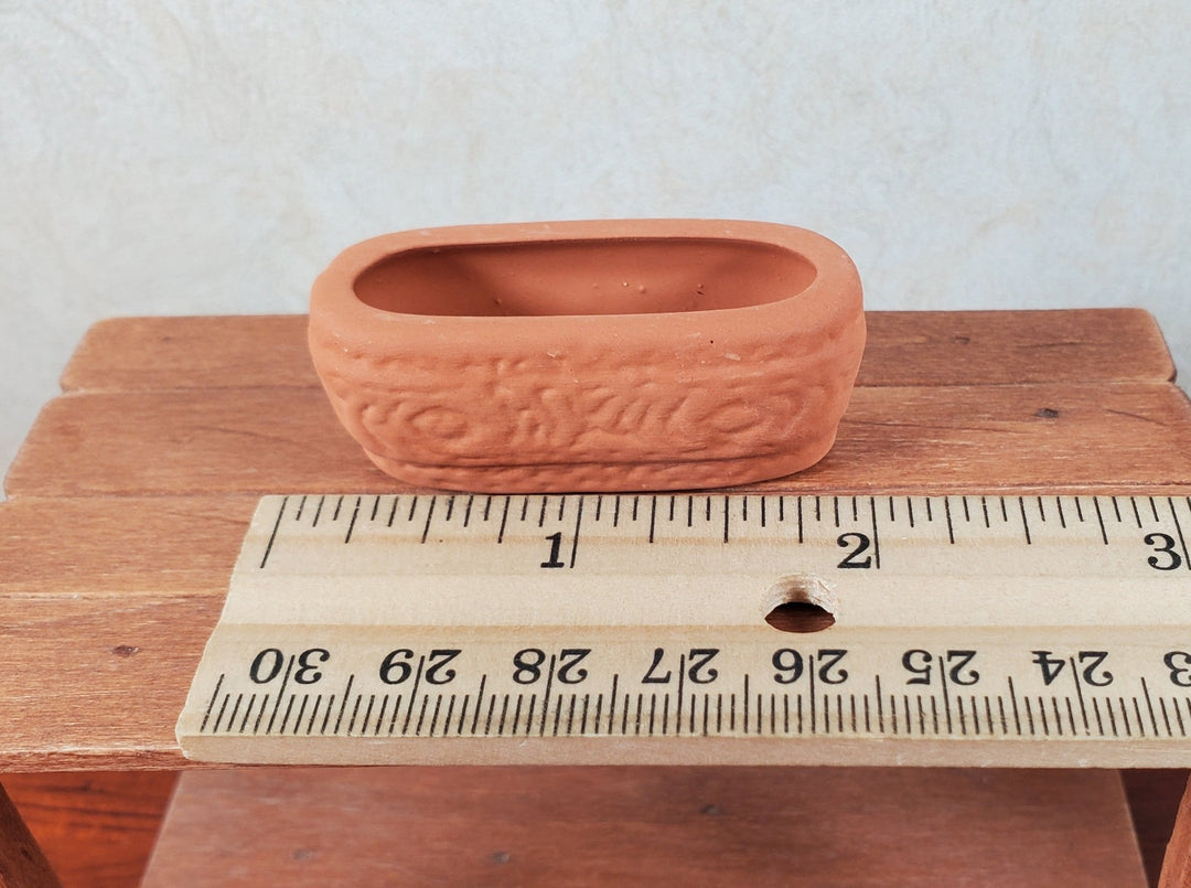 Dollhouse Oval Terra Cotta Planter for Flowers 1:12 Scale Miniature - MiniatureCrush