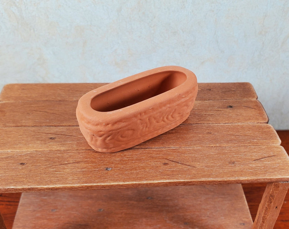 Dollhouse Oval Terra Cotta Planter for Flowers 1:12 Scale Miniature - MiniatureCrush