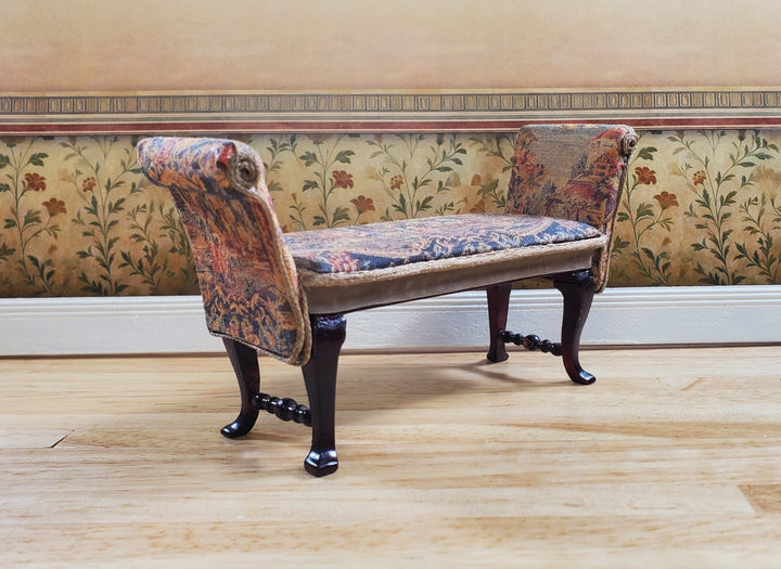 Dollhouse Padded Bench Seat Handmade Estate Piece 1:12 Scale Miniature Furniture - MiniatureCrush