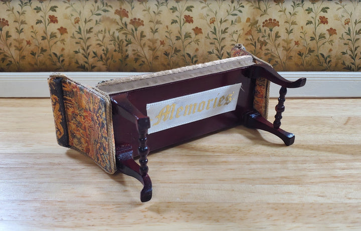 Dollhouse Padded Bench Seat Handmade Estate Piece 1:12 Scale Miniature Furniture - MiniatureCrush