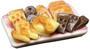 Dollhouse Pastries on a Ceramic Tray 1:12 Scale Miniature Food - MiniatureCrush