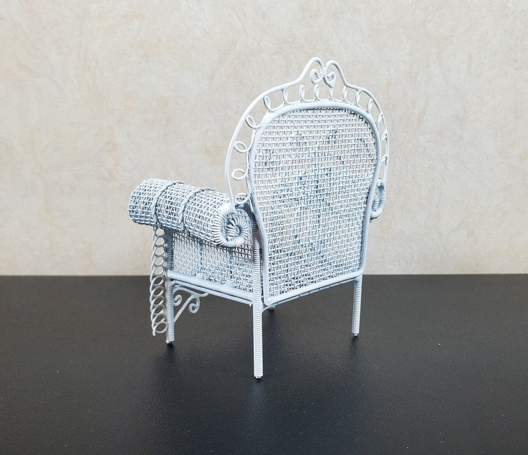 Dollhouse Patio Chair White Metal 1:12 Scale Miniature Fairy Garden Furniture - MiniatureCrush