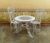 Dollhouse Patio Set White Metal Table 2 Chairs 1:12 Scale Fairy Garden Bistro