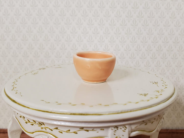 Dollhouse Peach Ceramic Serving Bowl 1:12 Scale Miniature - MiniatureCrush