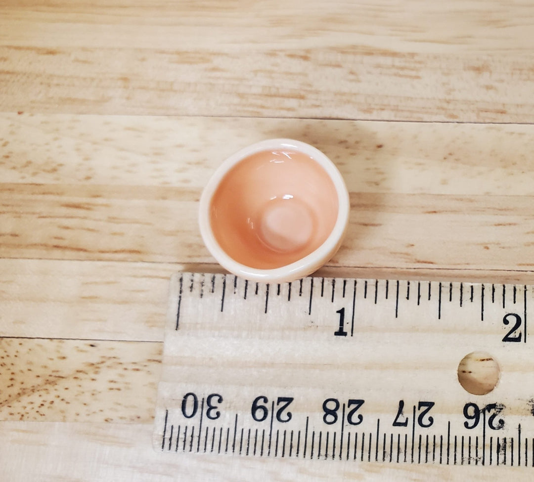 Dollhouse Peach Ceramic Serving Bowl 1:12 Scale Miniature - MiniatureCrush
