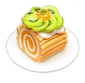 Dollhouse Peach Cream Roll Cake 1:12 Scale Miniature Dessert Food - MiniatureCrush