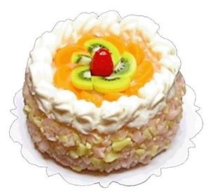 Dollhouse Peach Cream Topped Cake 1:12 Scale Miniature Dessert Food Bakery - MiniatureCrush