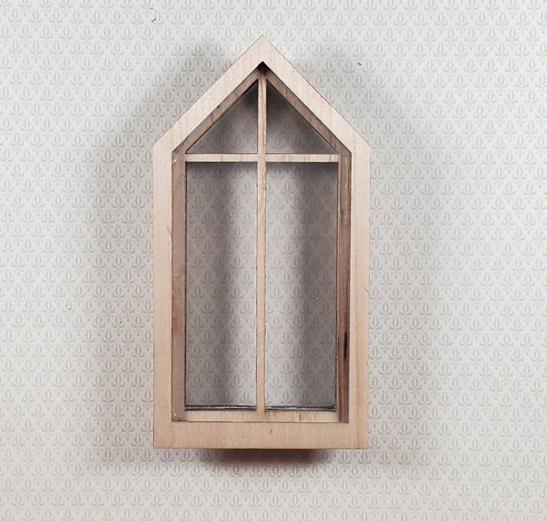 Dollhouse Peaked Window 45 Degrees Wood Acrylic 1:12 Scale Miniature by Alessio - Miniature Crush