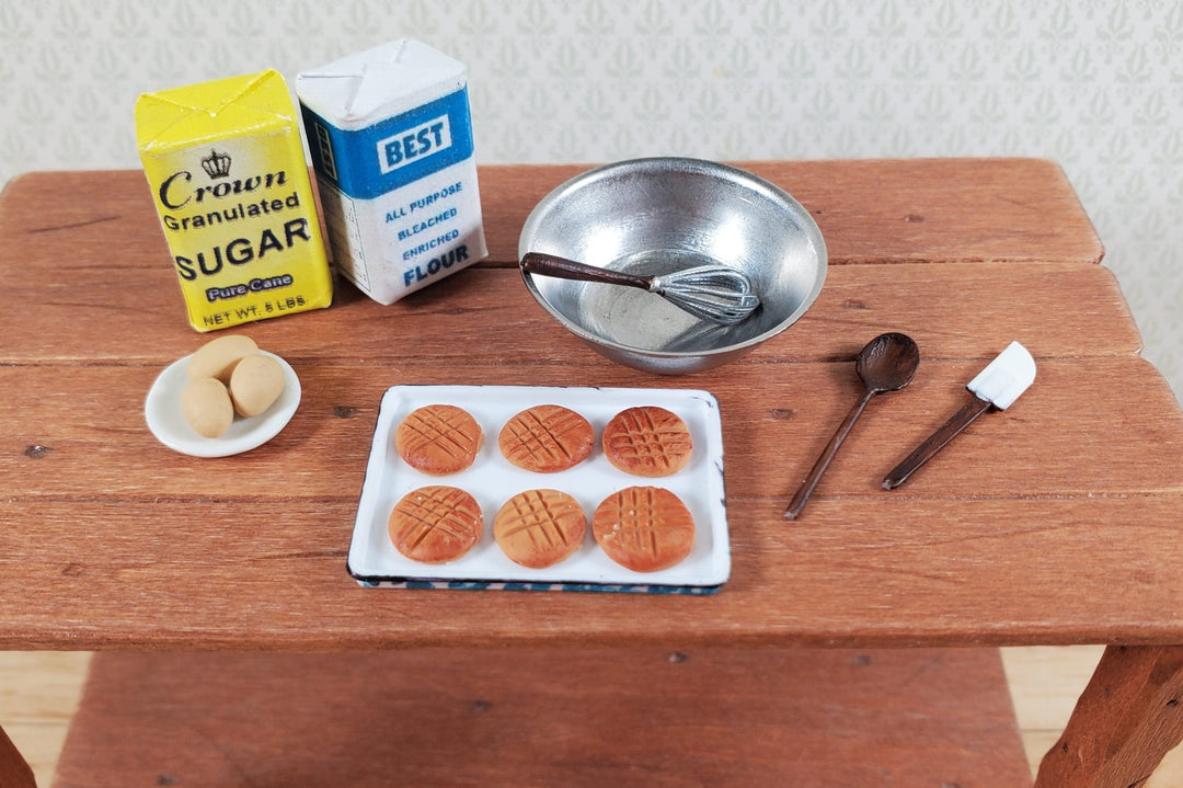 Dollhouse Peanut Butter Cookies on Baking Tray 1:12 Scale Miniature Handmade - Miniature Crush