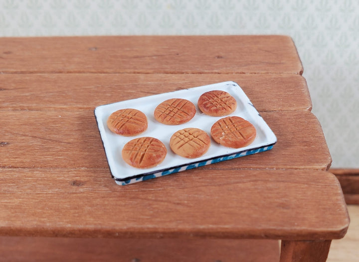 Dollhouse Peanut Butter Cookies on Baking Tray 1:12 Scale Miniature Handmade - Miniature Crush