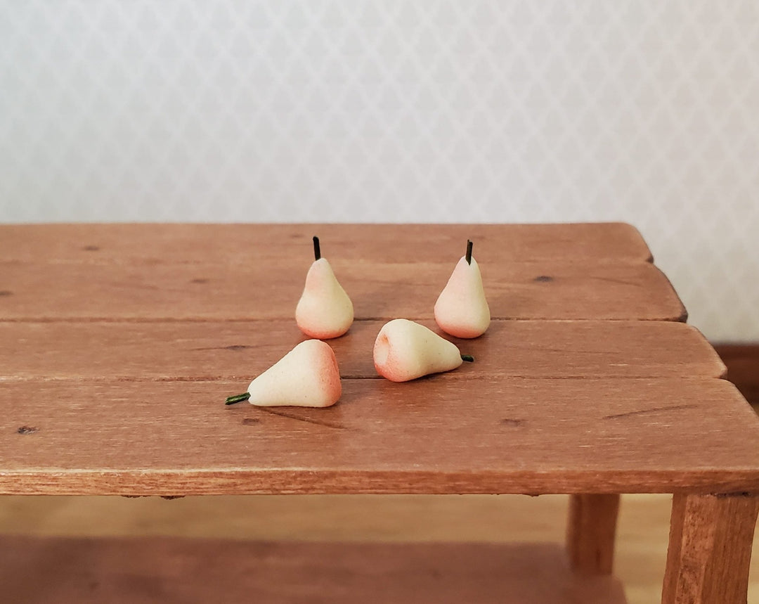 Dollhouse Pear Set of 4 1:12 Scale Miniature Dessert Food Kitchen Grocery - MiniatureCrush