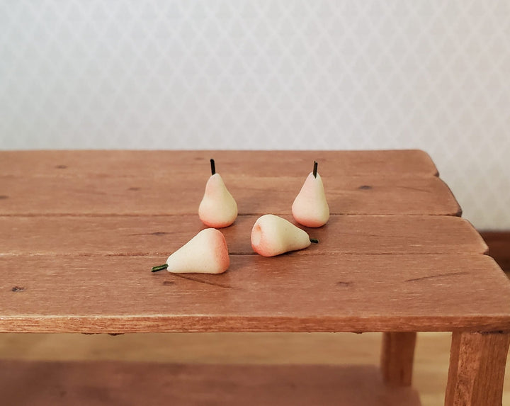 Dollhouse Pear Set of 4 1:12 Scale Miniature Dessert Food Kitchen Grocery - MiniatureCrush