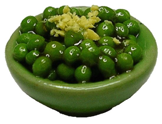 Dollhouse Peas in a Green Bowl 1:12 Scale Miniature Food - MiniatureCrush