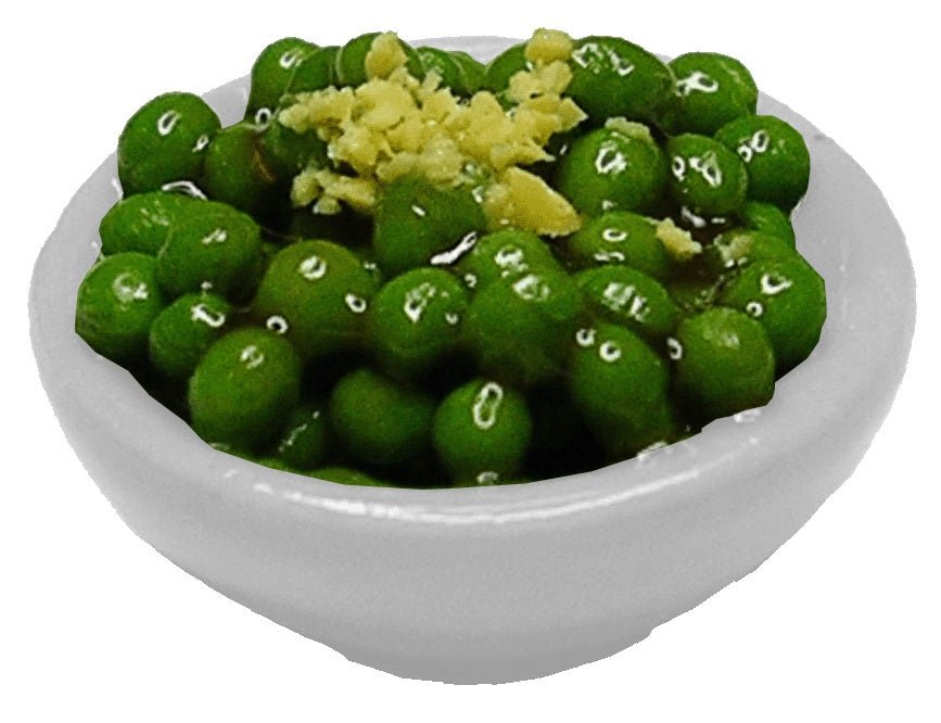Dollhouse Peas in a White Bowl 1:12 Scale Miniature Food - MiniatureCrush