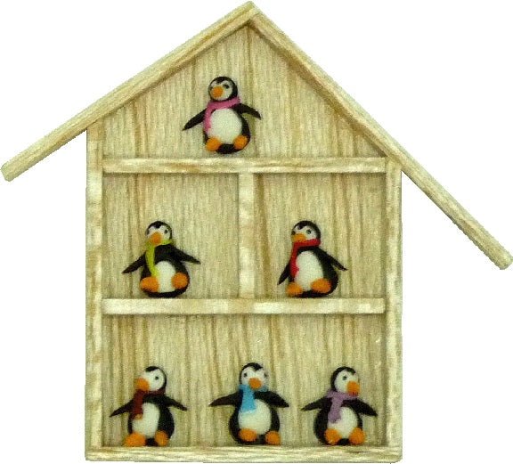 Dollhouse Penguins in Shadowbox 1:12 Scale Miniature Decor Accessories Toys - MiniatureCrush
