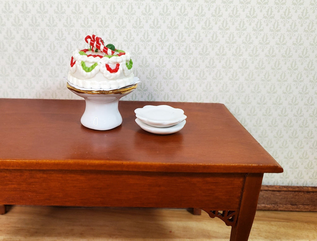 Dollhouse Peppermint Candy Cane Xmas Cake 1:12 Scale Miniature Food Bakery - MiniatureCrush