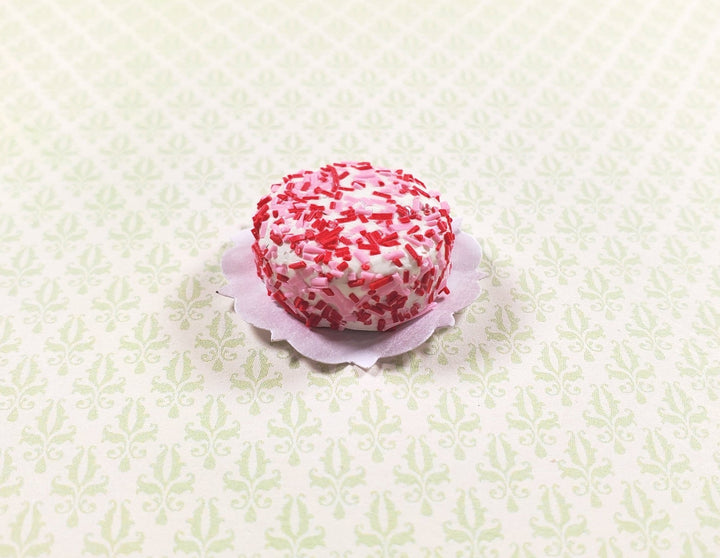 Dollhouse Peppermint Sprinkle Cake 1:12 Scale Miniature Dessert Food - MiniatureCrush