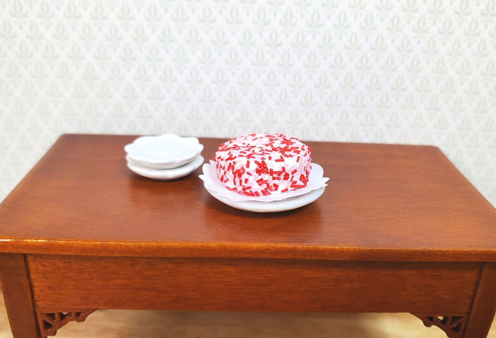 Dollhouse Peppermint Sprinkle Cake 1:12 Scale Miniature Dessert Food - MiniatureCrush