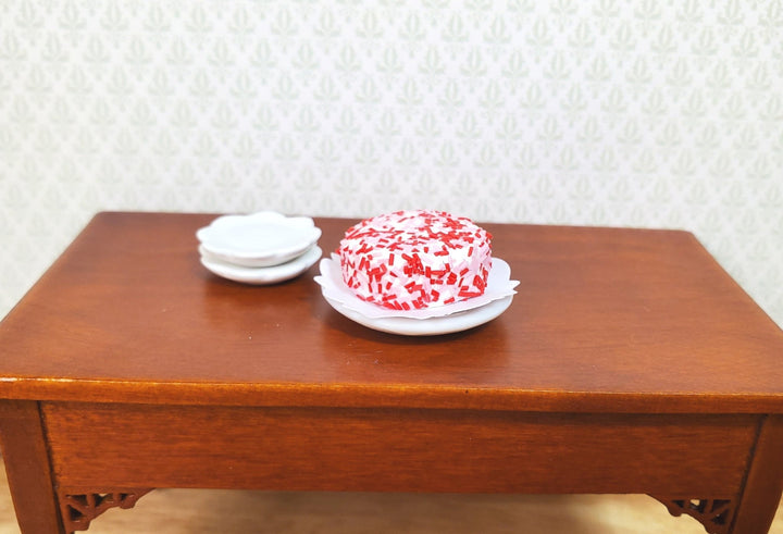 Dollhouse Peppermint Sprinkle Cake 1:12 Scale Miniature Dessert Food - MiniatureCrush