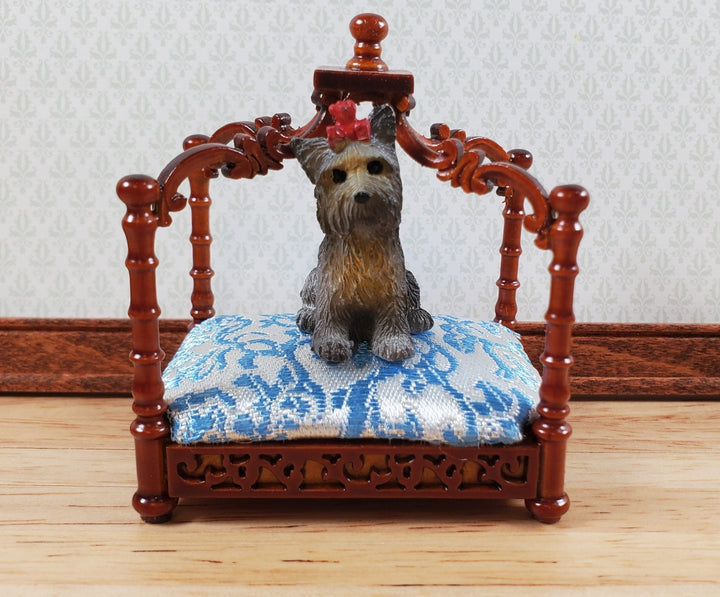 Dollhouse Pet Bed Cat or Small Dog Elegant Wood 1:12 Scale Miniature Furniture - Miniature Crush