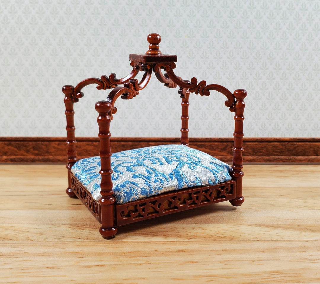 Dollhouse Pet Bed Cat or Small Dog Elegant Wood 1:12 Scale Miniature Furniture