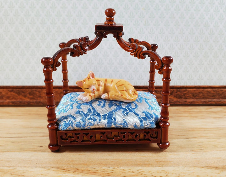 Dollhouse Pet Bed Cat or Small Dog Elegant Wood 1:12 Scale Miniature Furniture - Miniature Crush