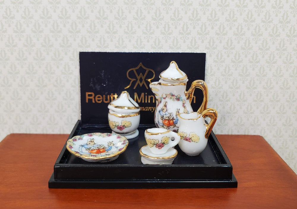 Dollhouse Peter Rabbit Coffee for 1 Set Reutter Porcelain 1:12 Scale Miniatures - MiniatureCrush