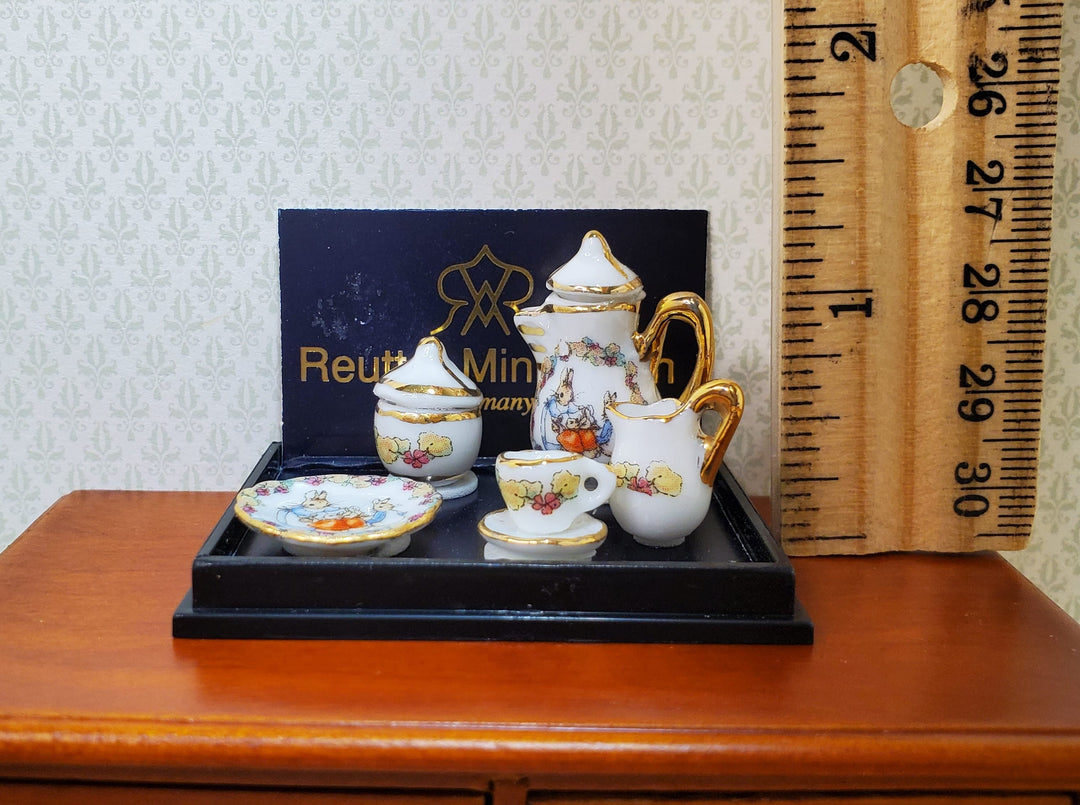 Dollhouse Peter Rabbit Coffee for 1 Set Reutter Porcelain 1:12 Scale Miniatures - MiniatureCrush