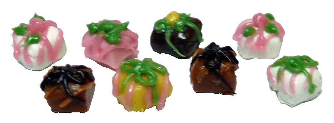 Dollhouse Petit Fours Set of 8 1:12 Scale Miniature Dessert Food Bakery - MiniatureCrush