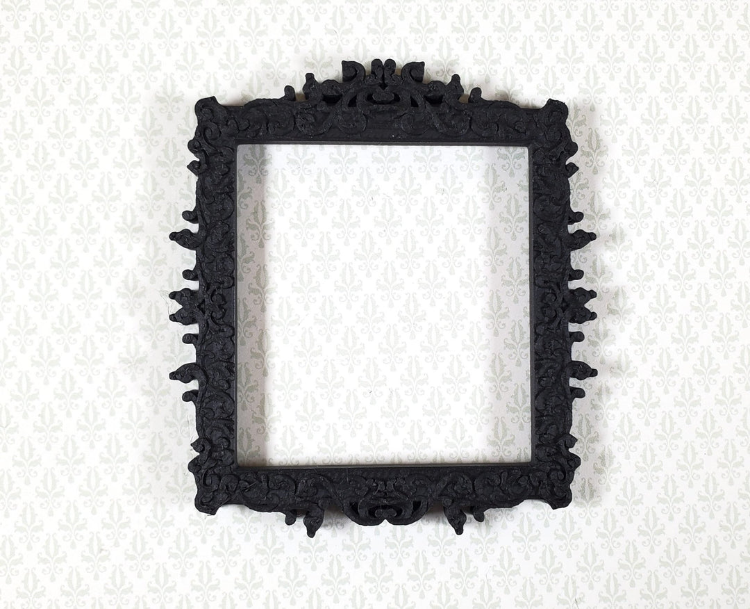 Dollhouse Picture Frame Black Victorian Style 1:12 Scale Miniature MC206 - Miniature Crush