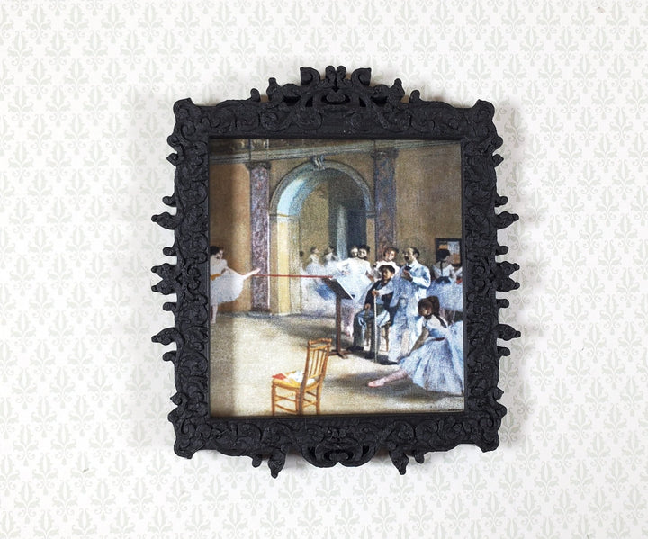 Dollhouse Picture Frame Black Victorian Style 1:12 Scale Miniature MC206 - Miniature Crush