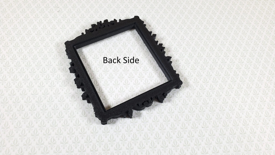 Dollhouse Picture Frame Black Victorian Style 1:12 Scale Miniature MC206 - Miniature Crush