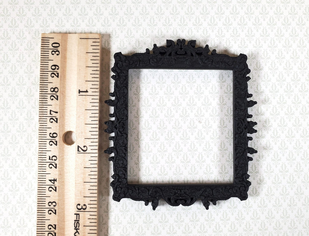 Dollhouse Picture Frame Black Victorian Style 1:12 Scale Miniature MC206 - Miniature Crush