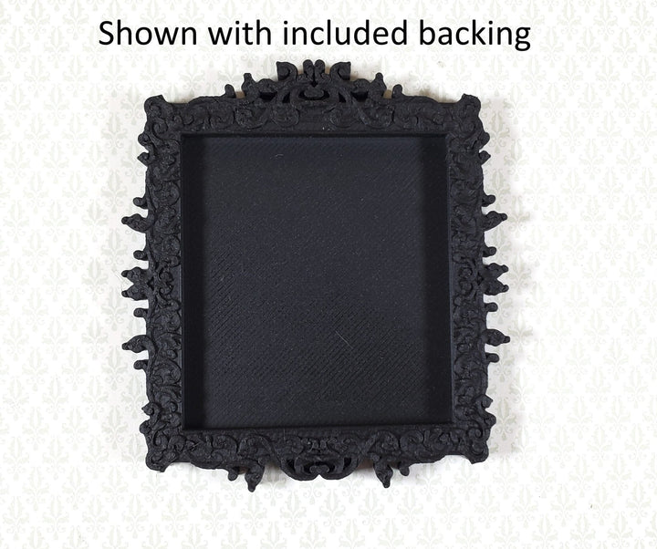 Dollhouse Picture Frame Black Victorian Style 1:12 Scale Miniature MC206 - Miniature Crush