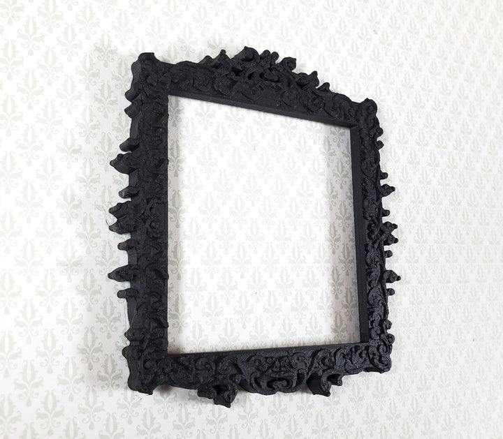 Dollhouse Picture Frame Black Victorian Style 1:12 Scale Miniature MC206 - Miniature Crush