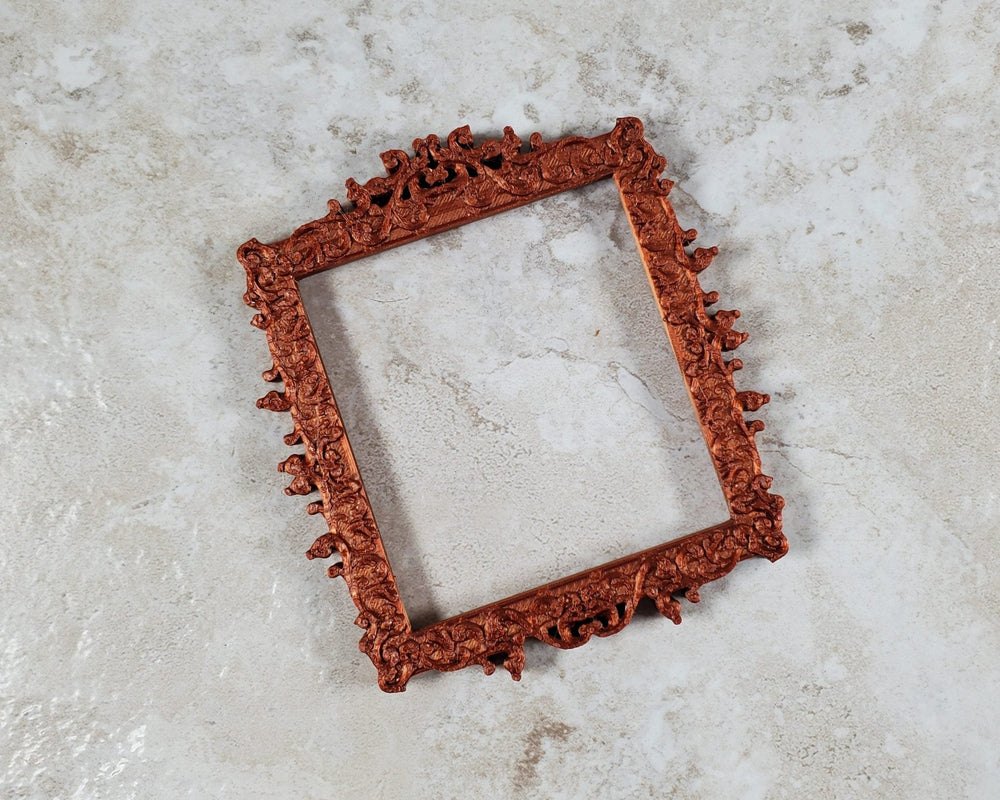 Dollhouse Picture Frame Copper Color Victorian Style 1:12 Scale Miniature MC220 - Miniature Crush