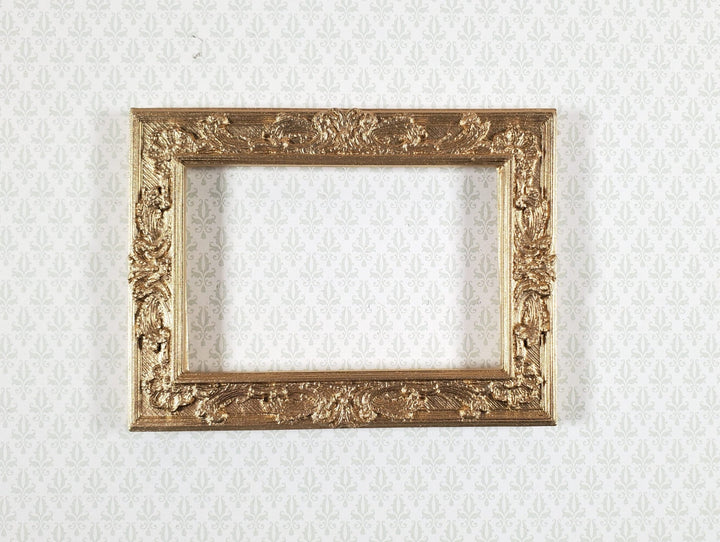 Dollhouse Picture Frame Gold Fancy Ornate 1:12 Scale Miniature 3.25" x 2 7/16" - Miniature Crush