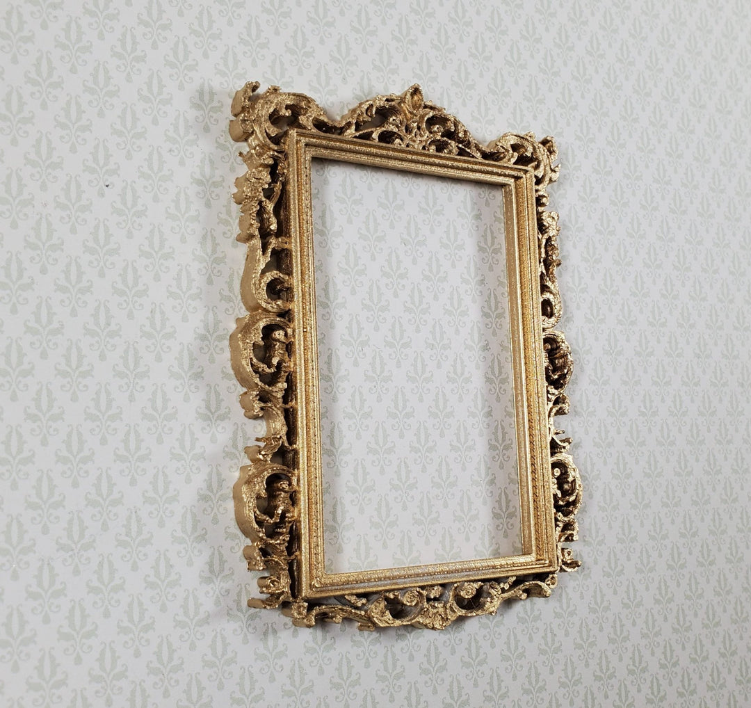 Dollhouse Picture Frame Gold Victorian Style 1:12 Scale Miniature 3.25 x 2.25 - Miniature Crush