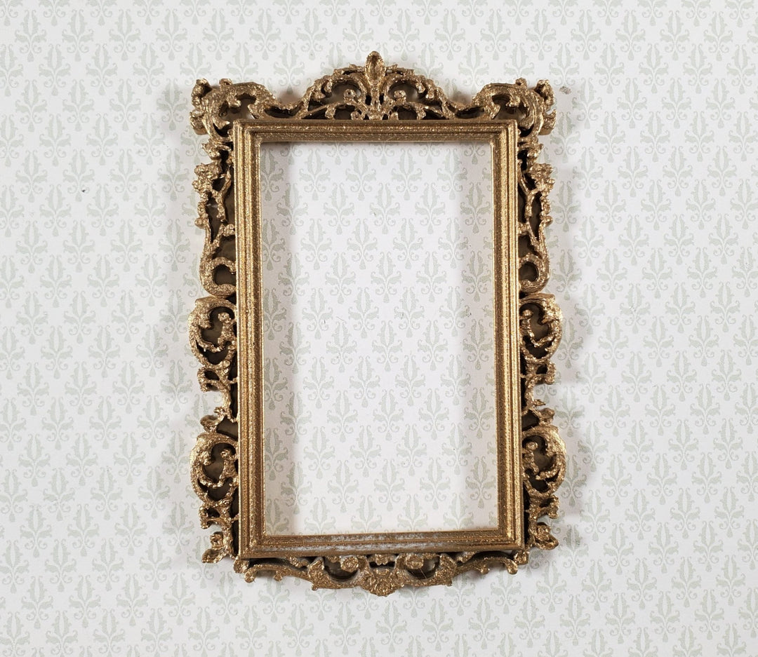 Dollhouse Picture Frame Gold Victorian Style 1:12 Scale Miniature 3.25 x 2.25 - Miniature Crush