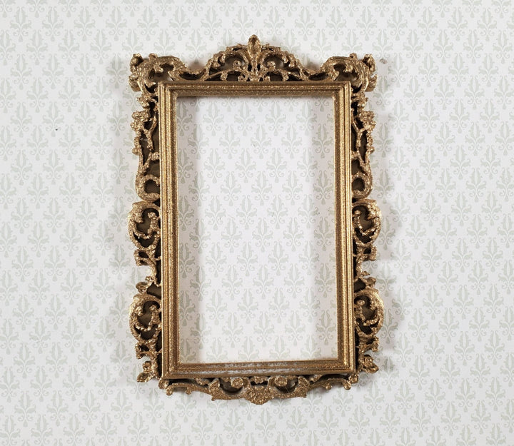 Dollhouse Picture Frame Gold Victorian Style 1:12 Scale Miniature 3.25 x 2.25 - Miniature Crush