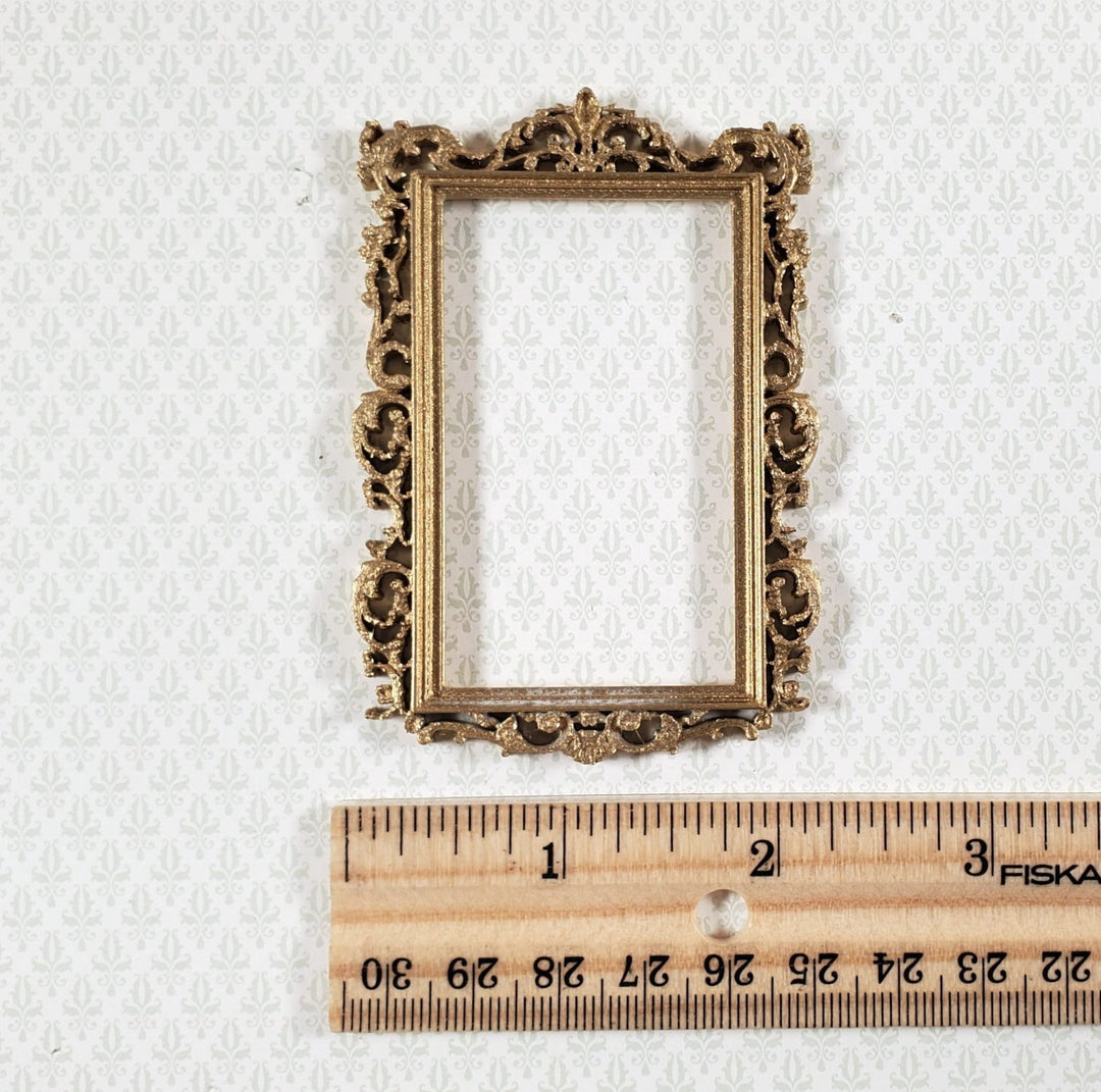 Dollhouse Picture Frame Gold Victorian Style 1:12 Scale Miniature 3.25 x 2.25 - Miniature Crush