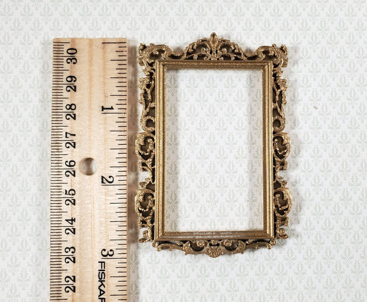 Dollhouse Picture Frame Gold Victorian Style 1:12 Scale Miniature 3.25 x 2.25 - Miniature Crush