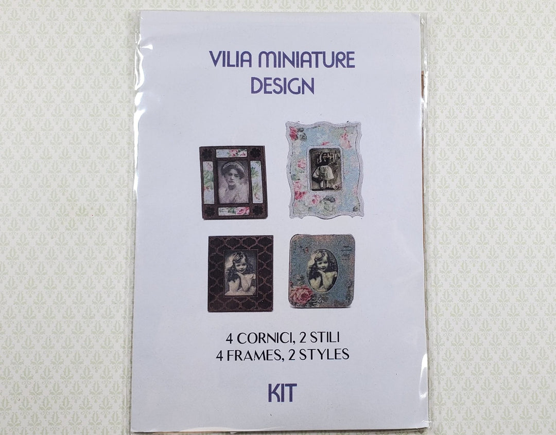 Dollhouse Picture Frame Kit A DIY 1:12 Scale Miniature Cut from Walnut - MiniatureCrush