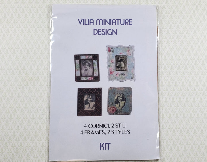 Dollhouse Picture Frame Kit A DIY 1:12 Scale Miniature Cut from Walnut - MiniatureCrush