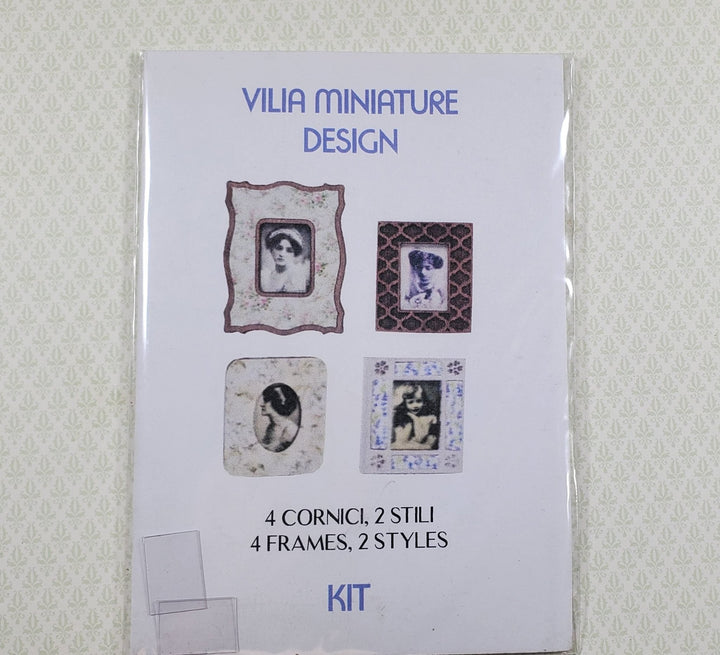 Dollhouse Picture Frame Kit B DIY 1:12 Scale Miniature Cut from Walnut - MiniatureCrush