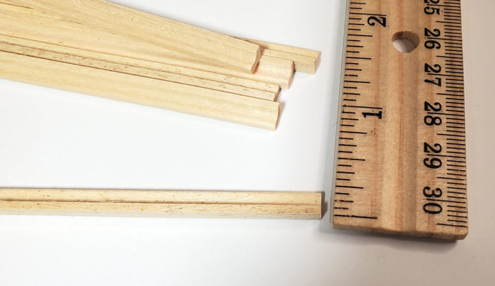 Dollhouse Picture Rail Trim 4mm x 18" 6 pc Model Building 1:12 Scale Miniature - Miniature Crush